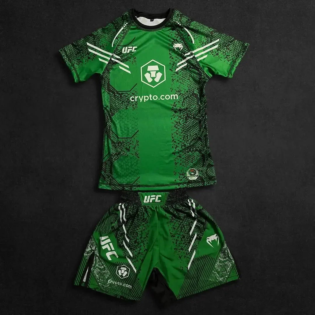 UFC New Octagonal Cage Fighting Night Men's and Children's MMA Loose Breathable Speed Drying Boxing Training Sports Set KronoSport