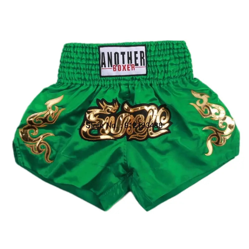 Muay Thai Shorts 2024 New Boxing Shorts Women Men Child Embroidery Kickboxing Training Pants Sanda Martial Arts Fight Equipment KronoSport
