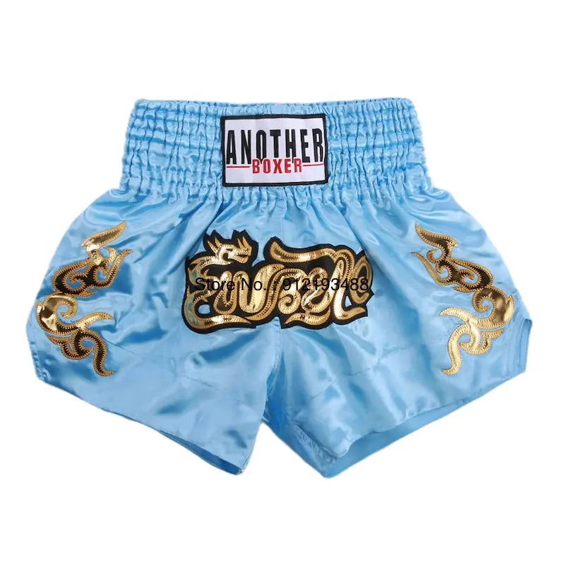 Muay Thai Shorts 2024 New Boxing Shorts Women Men Child Embroidery Kickboxing Training Pants Sanda Martial Arts Fight Equipment KronoSport