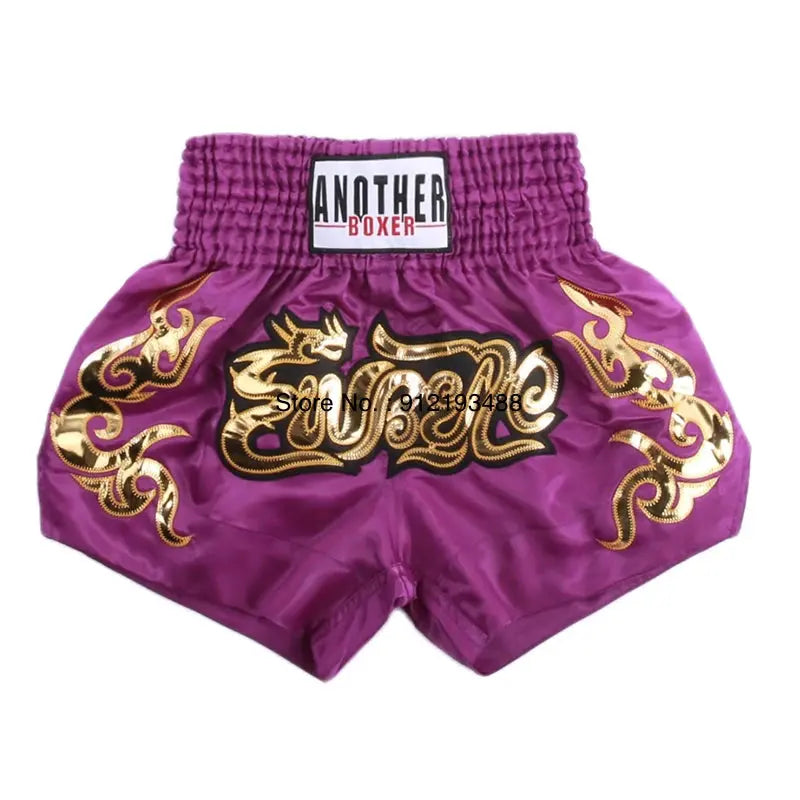 Muay Thai Shorts 2024 New Boxing Shorts Women Men Child Embroidery Kickboxing Training Pants Sanda Martial Arts Fight Equipment KronoSport