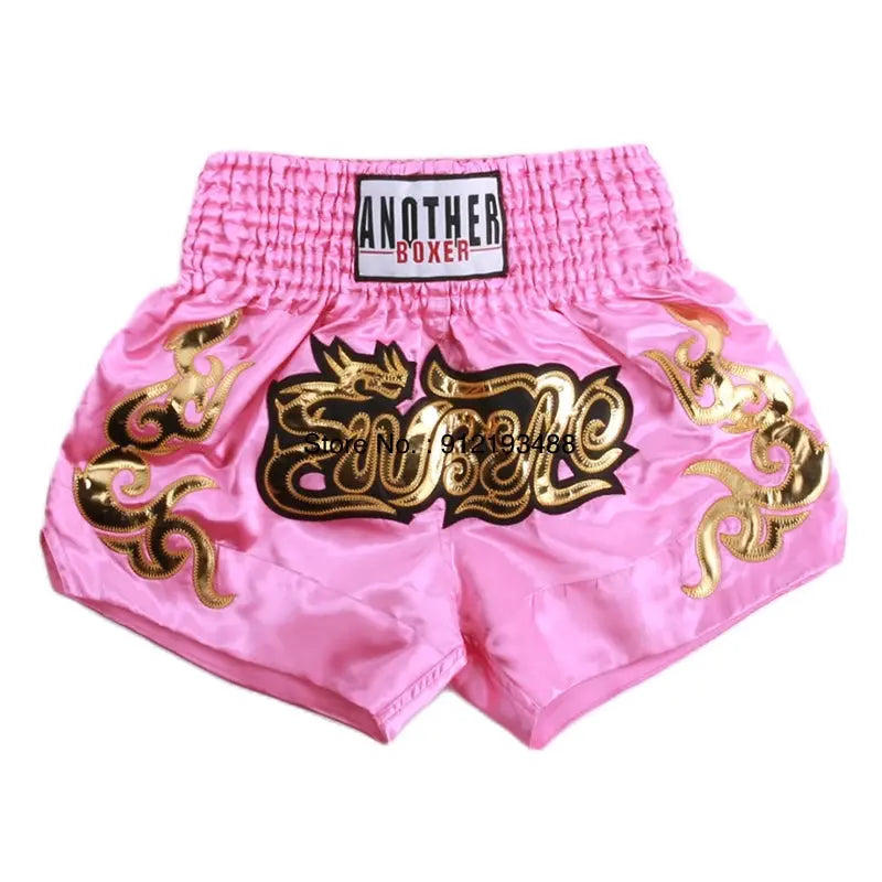 Muay Thai Shorts 2024 New Boxing Shorts Women Men Child Embroidery Kickboxing Training Pants Sanda Martial Arts Fight Equipment KronoSport
