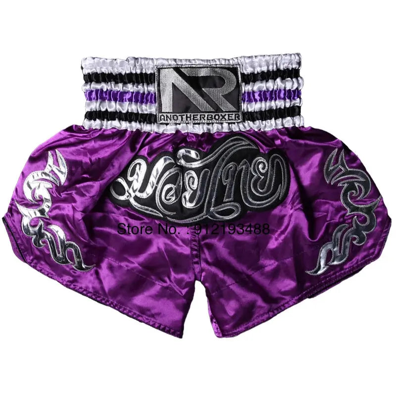 Muay Thai Shorts 2024 New Boxing Shorts Women Men Child Embroidery Kickboxing Training Pants Sanda Martial Arts Fight Equipment KronoSport