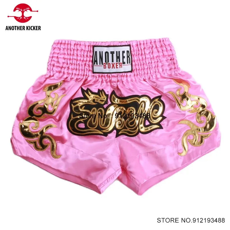 Muay Thai Shorts 2024 New Boxing Shorts Women Men Child Embroidery Kickboxing Training Pants Sanda Martial Arts Fight Equipment KronoSport