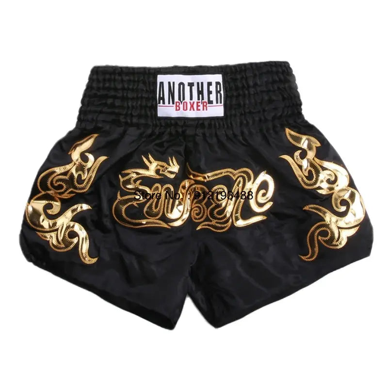 Muay Thai Shorts 2024 New Boxing Shorts Women Men Child Embroidery Kickboxing Training Pants Sanda Martial Arts Fight Equipment KronoSport