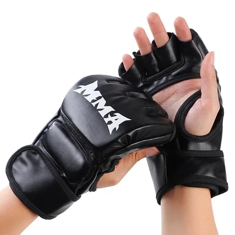 Professional Boxing Training Gloves Half Finger Leather Cushion for Adult Sanda Boxing UFC Training Sandbag Knuckles KronoSport